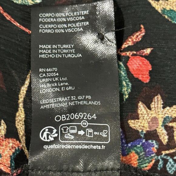 MAEVE by Anthropologie Long-Sleeve Pleated Floral Peasant Blouse in Black-Small - Picture 13 of 13